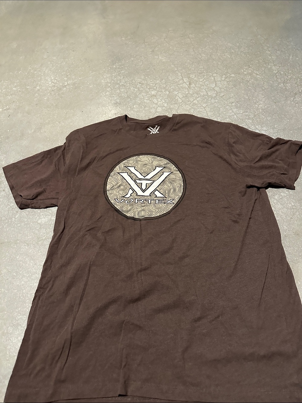 VORTEX Men's Brown Short-Sleeve Logo Crew Tee